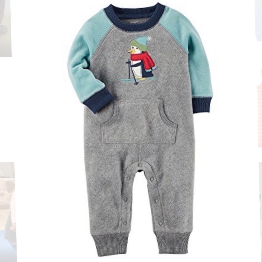 🔥2/$15 *NWT* Carter’s Fleece Penguin Coverall
